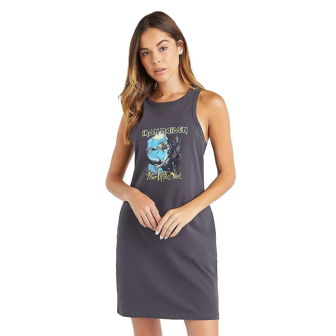 Amplified Womens/Ladies Fear Of The Dark Iron Maiden Slim Sleeveless Dress