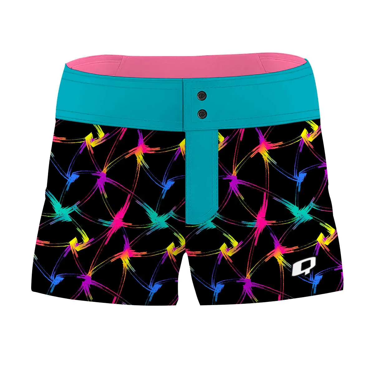 Aquamarine Retro Style Women Board Shorts