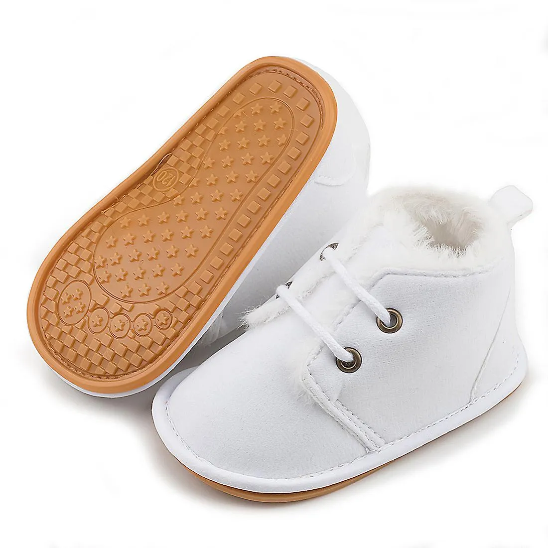 Baby Boys Girls Oxford Shoes Pu Leather Soft Rubber Sole Sneakers Anti-slip Toddler White 12cm6-12months Ankle Boots Infant Walk