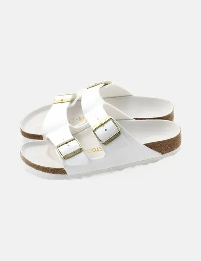 Birkenstock Chancla blanca hebillas