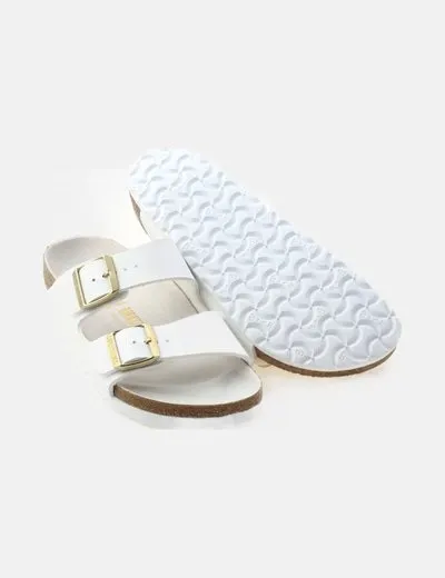 Birkenstock Chancla blanca hebillas