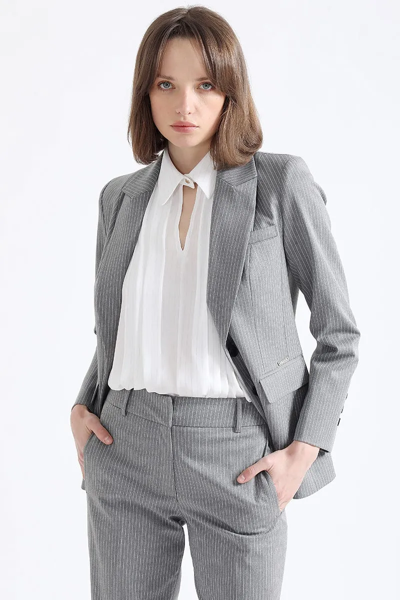 BLAZER ENTALLADO, LISTADO GRIS