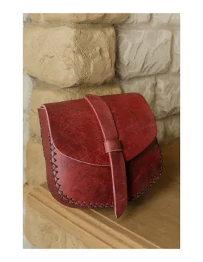 Bolso medieval Luis, tipo riñonera en Burdeos (22x23 cm.)