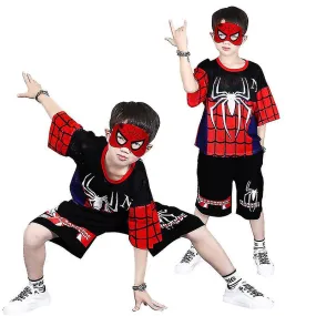 Boys Spider-man Short Sleeve T-shirt + Shorts Summer Outfit Set Kids Clothes 4-9 Years S