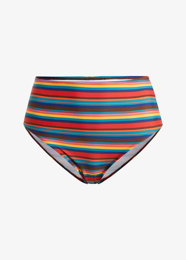 Braga de bikini moldeadora multicolor con rayas