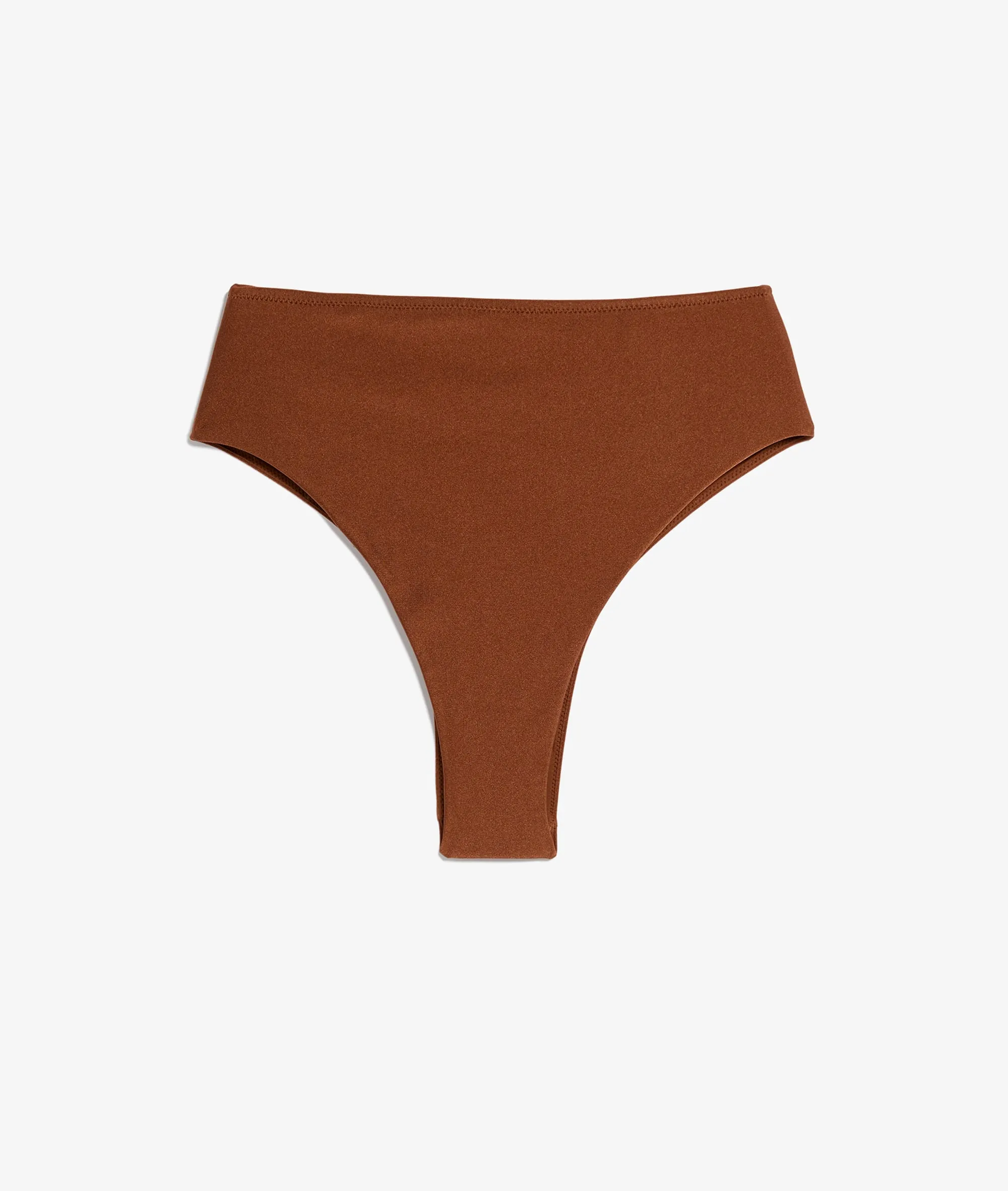 Braguita bikini brasileña talle alto, tejido satinado CAPSULE WENDY MARRON - ETAM