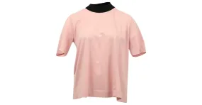 Camiseta Marni De Jersey Con Cuello De Canalé Negro De Algodón Rosa 