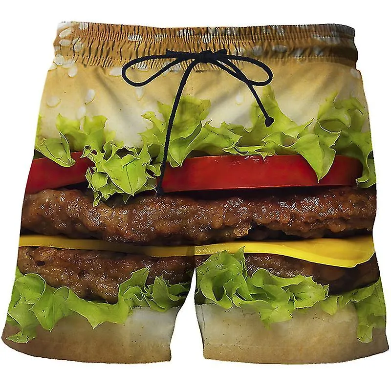 French Fries Shorts Chips Hamburg 3d Surfing Board Short Kids Beach Shorts Men Trunk Masculina Swimming Trunks Sports Briefs Boy