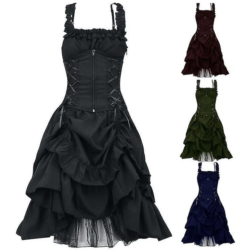 Gothic Style Sleeveless Summer Dress With Shadow