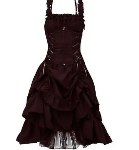 Gothic Style Sleeveless Summer Dress With Shadow