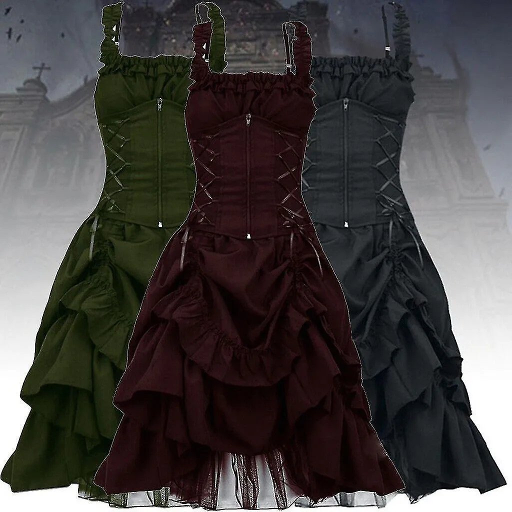 Gothic Style Sleeveless Summer Dress With Shadow