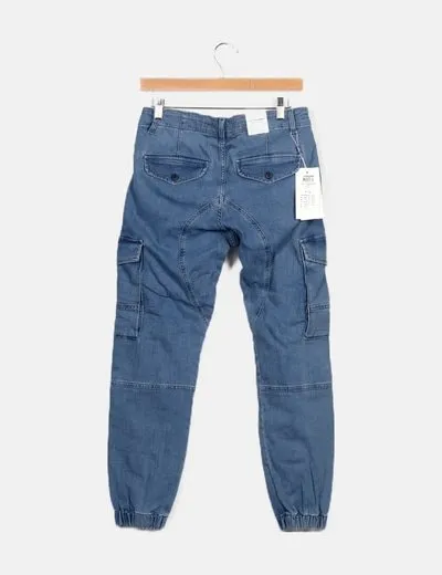 Jack & Jones Pantalón denim azul cargo