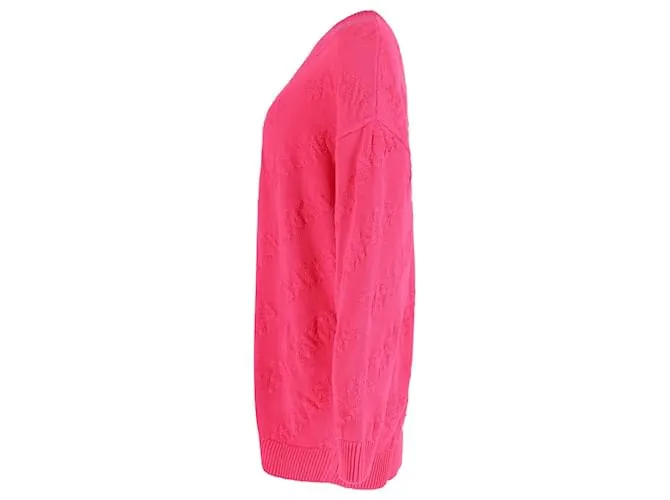 Jersey con cuello redondo y logo texturizado de Balenciaga en algodón rosa Castaño 