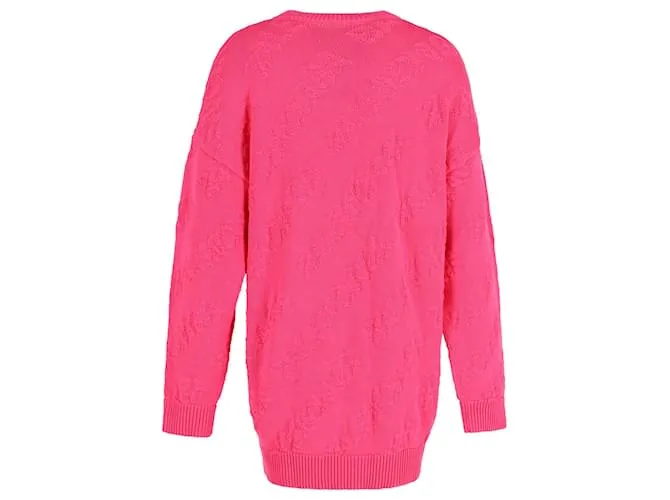 Jersey con cuello redondo y logo texturizado de Balenciaga en algodón rosa Castaño 