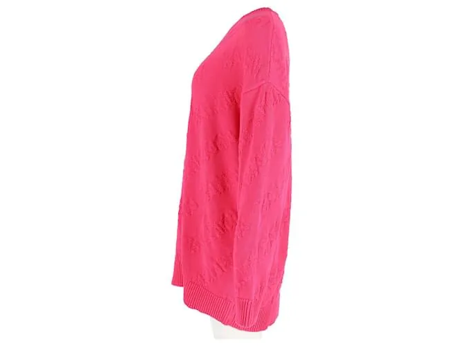 Jersey con cuello redondo y logo texturizado de Balenciaga en algodón rosa Castaño 