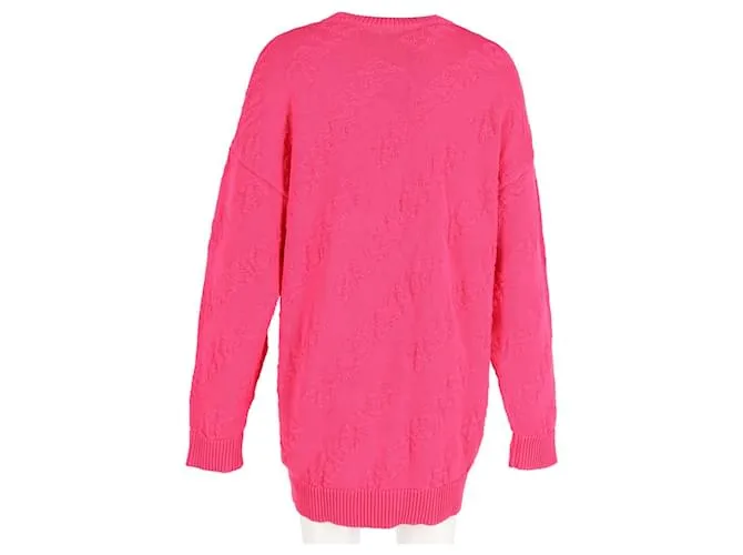 Jersey con cuello redondo y logo texturizado de Balenciaga en algodón rosa Castaño 