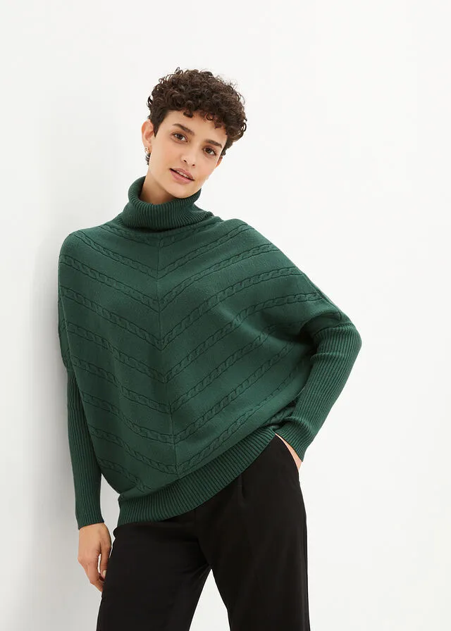 Jersey de cuello alto Verde oscuro