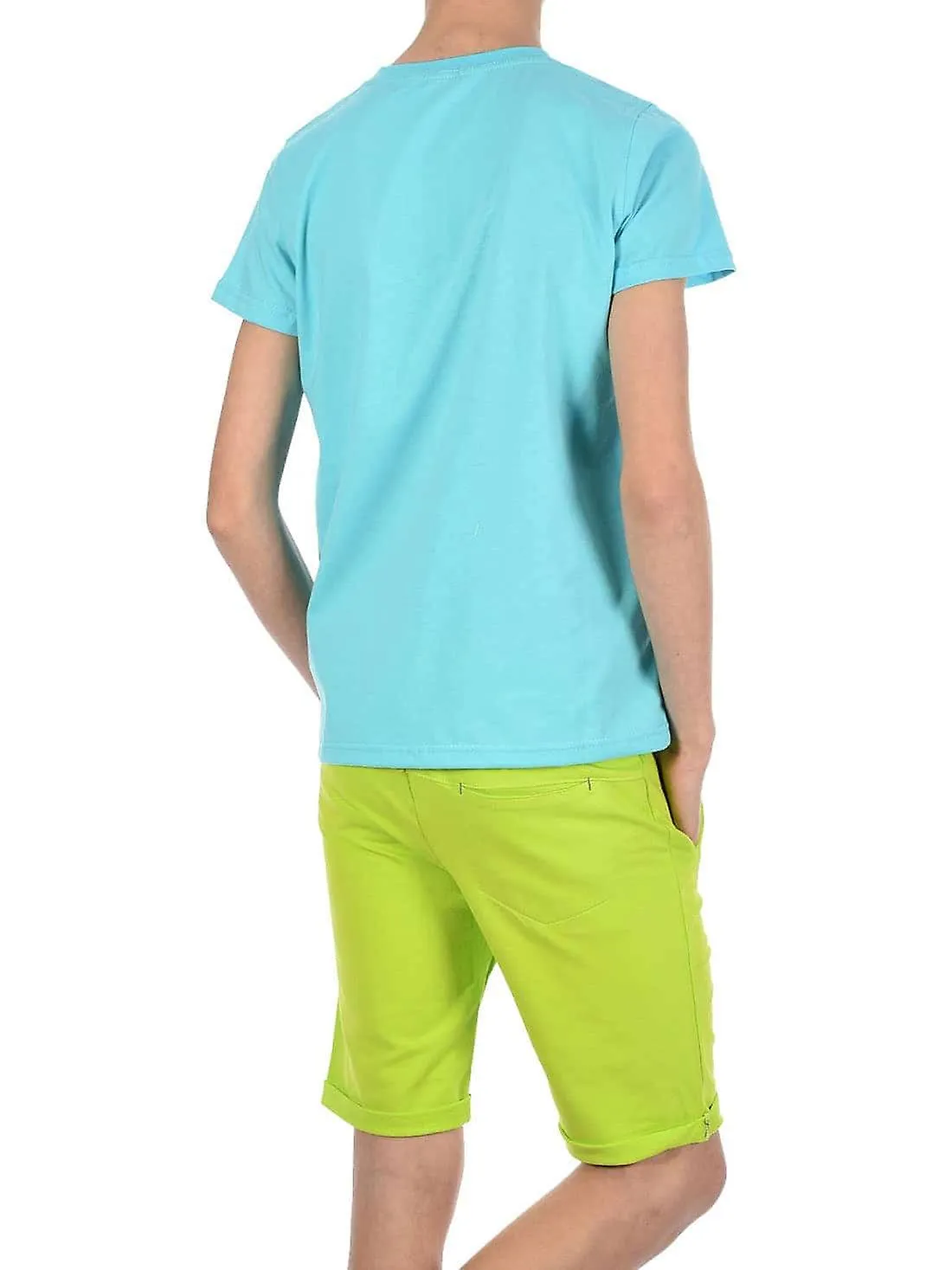 Jungen Sommer Set T-Shirt YES und Stoff Shorts