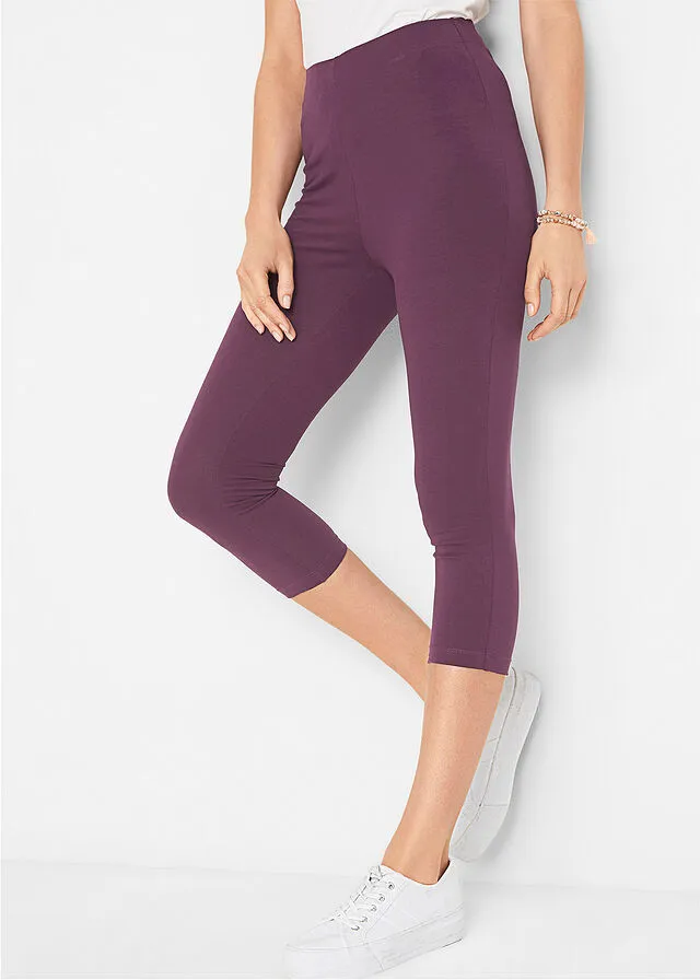 Leggings capri con cómoda cinturilla Granate