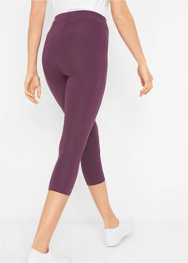 Leggings capri con cómoda cinturilla Granate