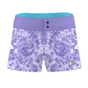 Light Purple Bohemian Tye Dye - Women Board Shorts