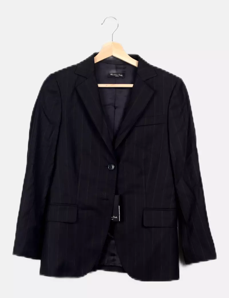 Massimo Dutti Blazer negra rayas