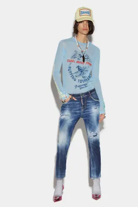 MEDIUM POWDER SPOTS WASH COOL GIRL CROPPED JEANS