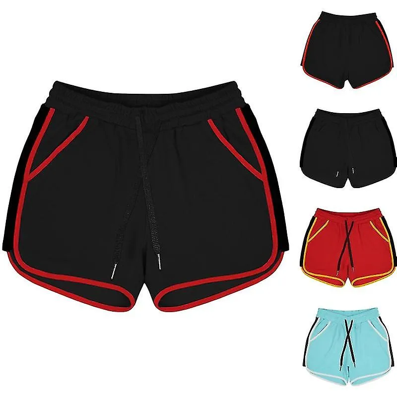 Men Loose Drawstring Beachwear Mens Gym Breathable Straight Leg Beach Shorts