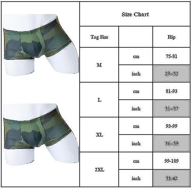 Mens Camo Boxers Briefs Breathable Underpants Underwear Shorts Panties