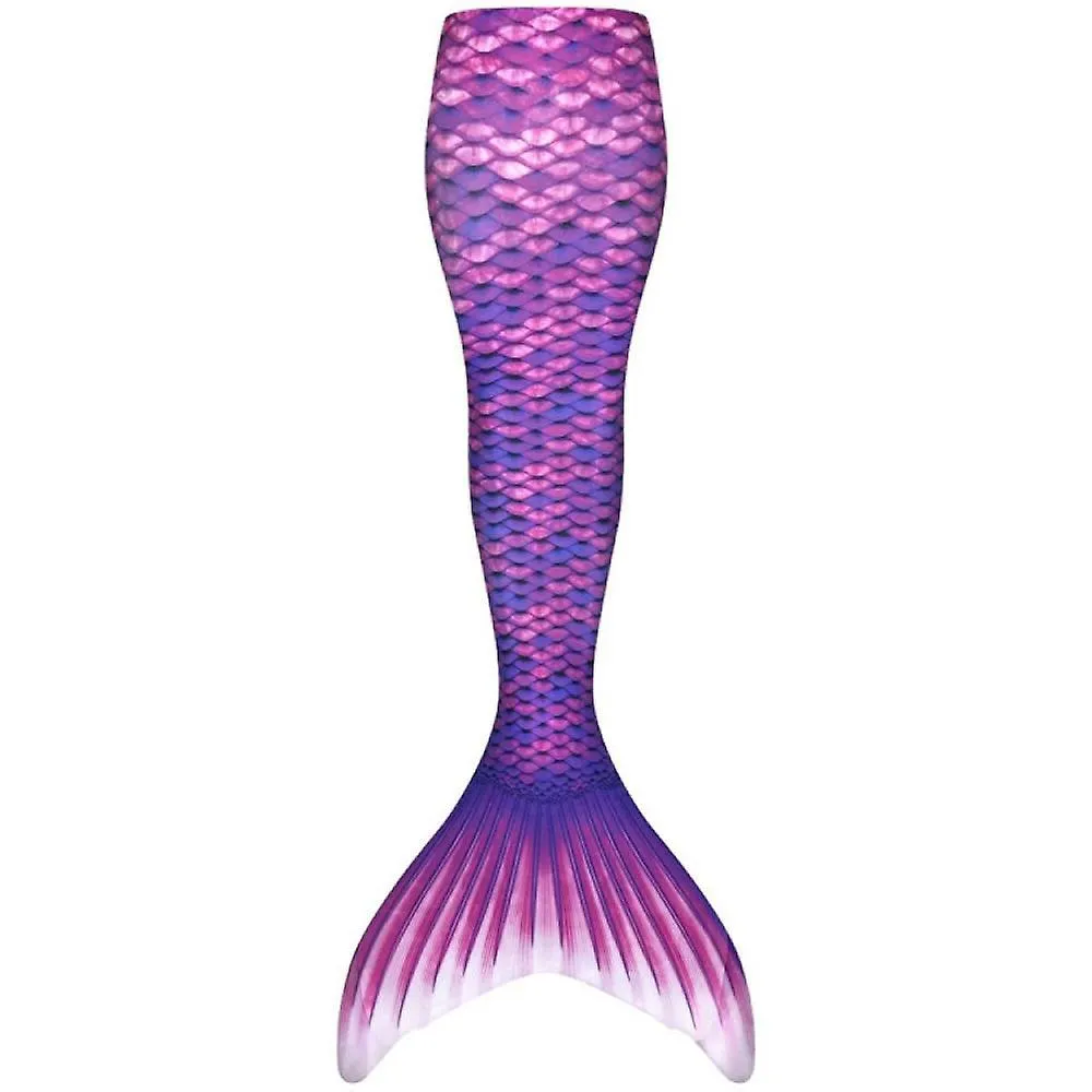 Mermaid Fin Girls Swimsuit - Mermaid Fin Swimwear with Bikini Set and Monofin,-New gradient powder plus fins-Ruikalucky