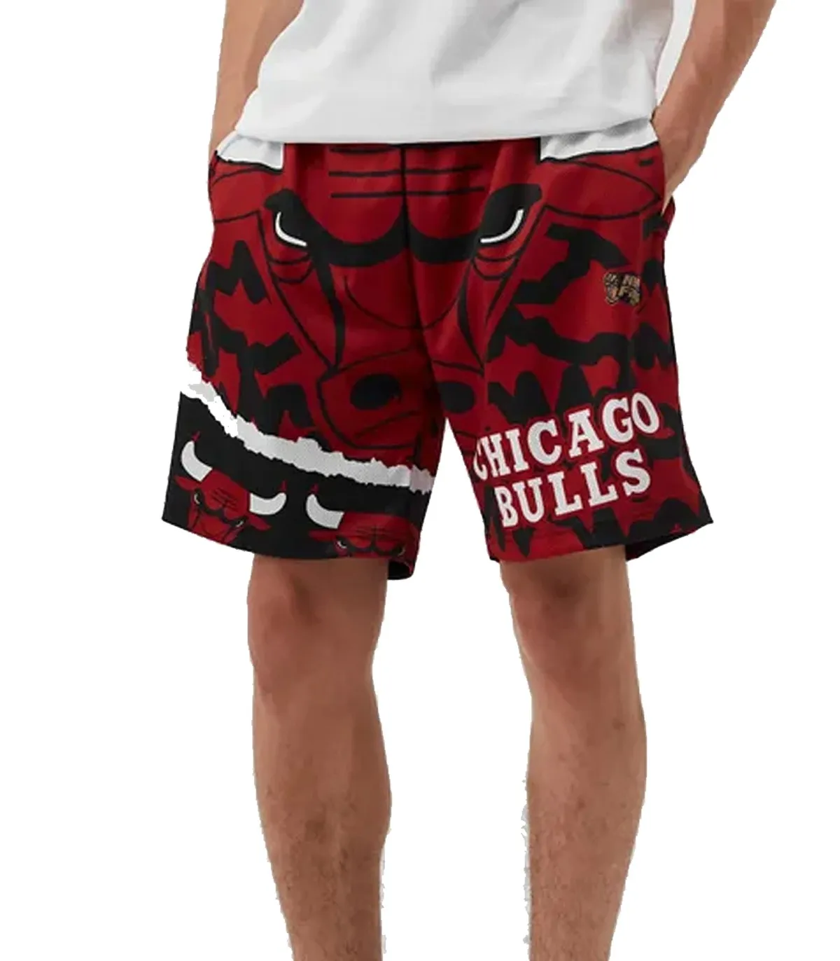 Mitchell & Ness - Pantalon Para Hombre Rojo - Nba Jumbotron Shorts Chicago Bulls