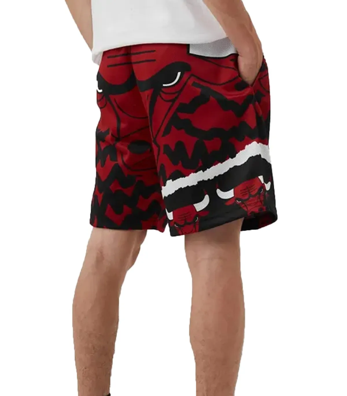 Mitchell & Ness - Pantalon Para Hombre Rojo - Nba Jumbotron Shorts Chicago Bulls