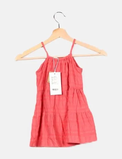 Name it Vestido texturizado coral