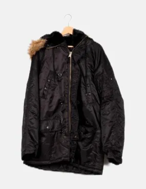 NoName Parka negra detalle pelo