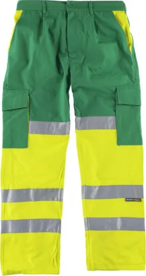 Pantalón combinado alta visibilidad Verde / Amarillo