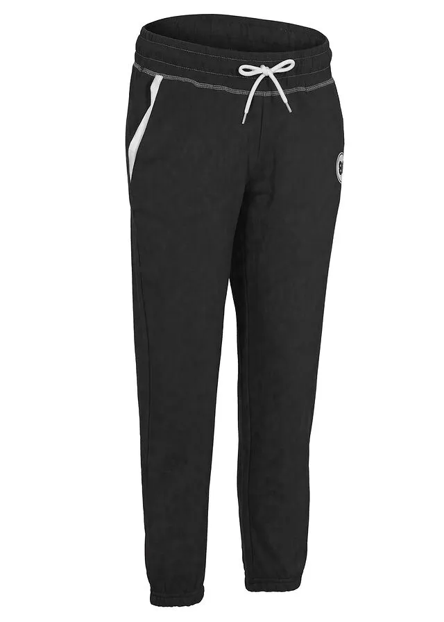 Pantalón de chándal deportivo, largo 7/8 Negro jaspeado