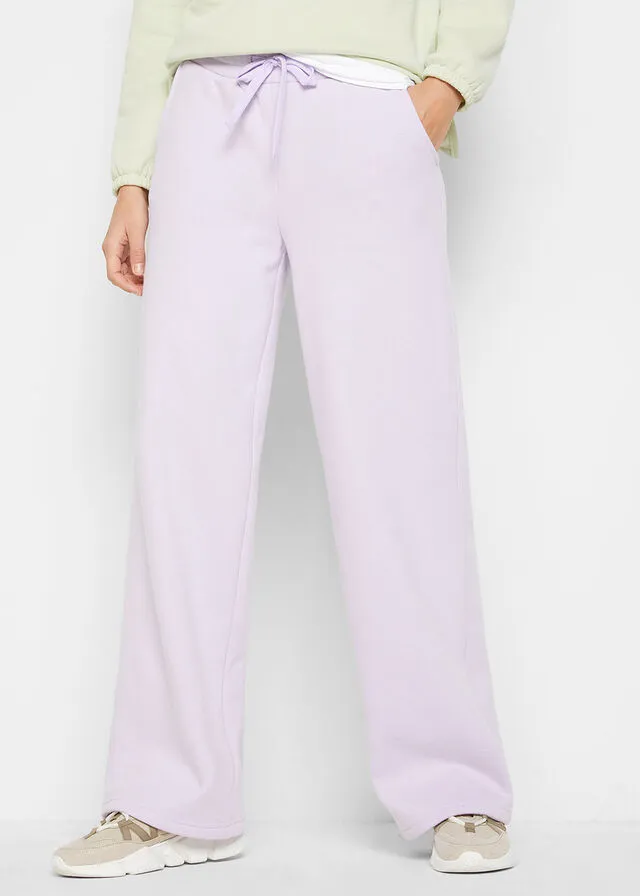 Pantalón de chándal muy suave, corte recto lila pastel