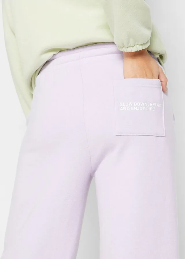 Pantalón de chándal muy suave, corte recto lila pastel