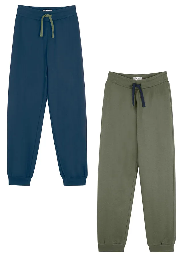 Pantalón de chándal para niño (2 unidades) azul marino+caqui oscuro