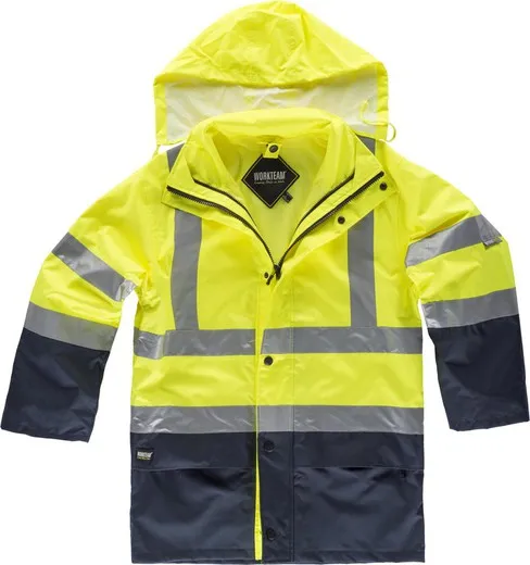 Parka 4 en 1 alta visibilidad con softshell Marino Amarillo