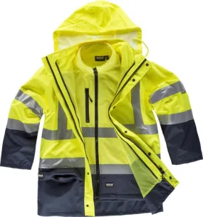 Parka 4 en 1 alta visibilidad con softshell Marino Amarillo