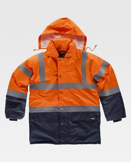 Parka combinada alta visibilidad Naranja / Marino