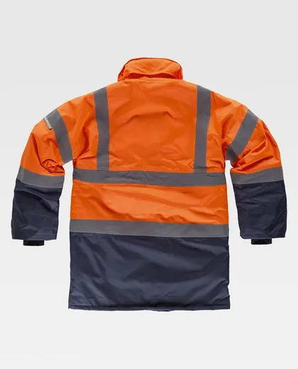 Parka combinada alta visibilidad Naranja / Marino