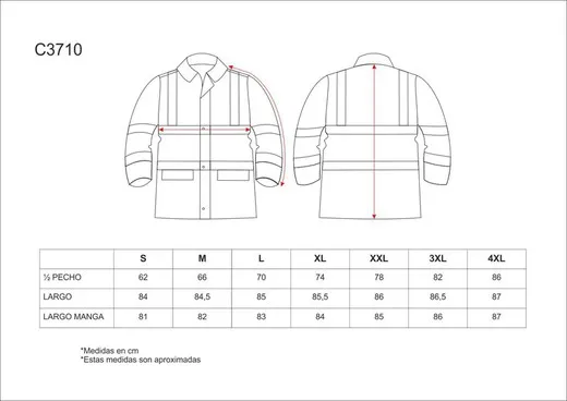 Parka combinada alta visibilidad Naranja / Marino