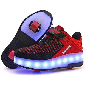 Roller Shoes With Wheels Usb Rechargeable Kids Led Fashion Sneakers Suitable For Boys Girls Kids