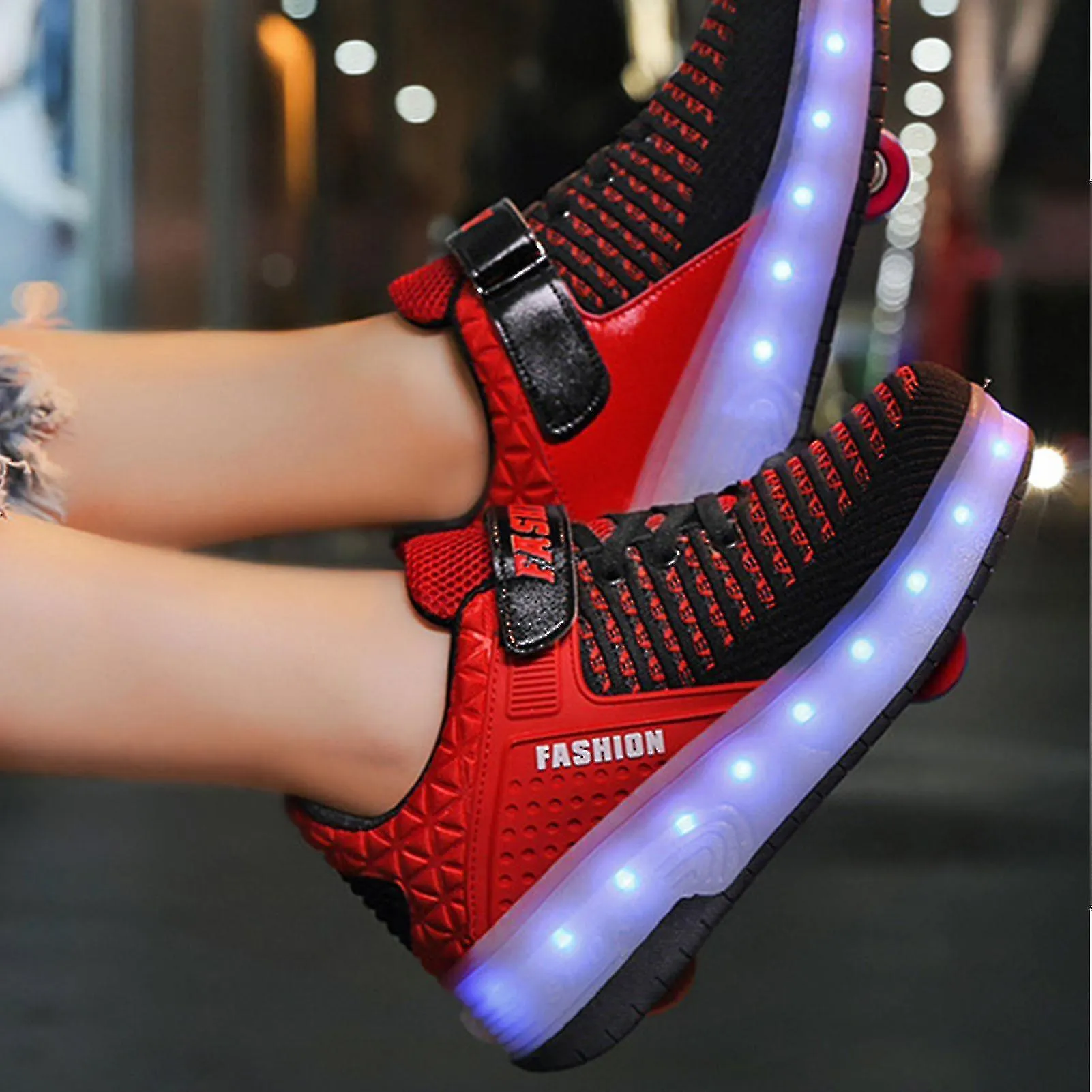 Roller Shoes With Wheels Usb Rechargeable Kids Led Fashion Sneakers Suitable For Boys Girls Kids