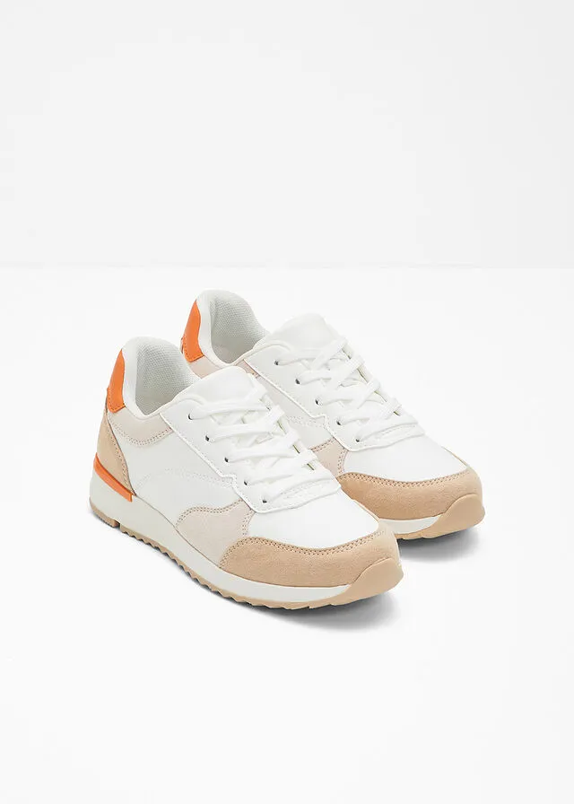 Sneakers bajos Blanco-beige-naranja claro