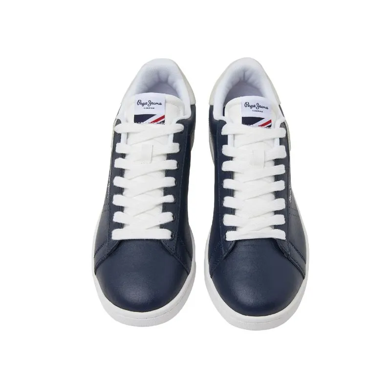 Tenis Pepe Jeans Hombre Player Basic Summer Azul - Blanco