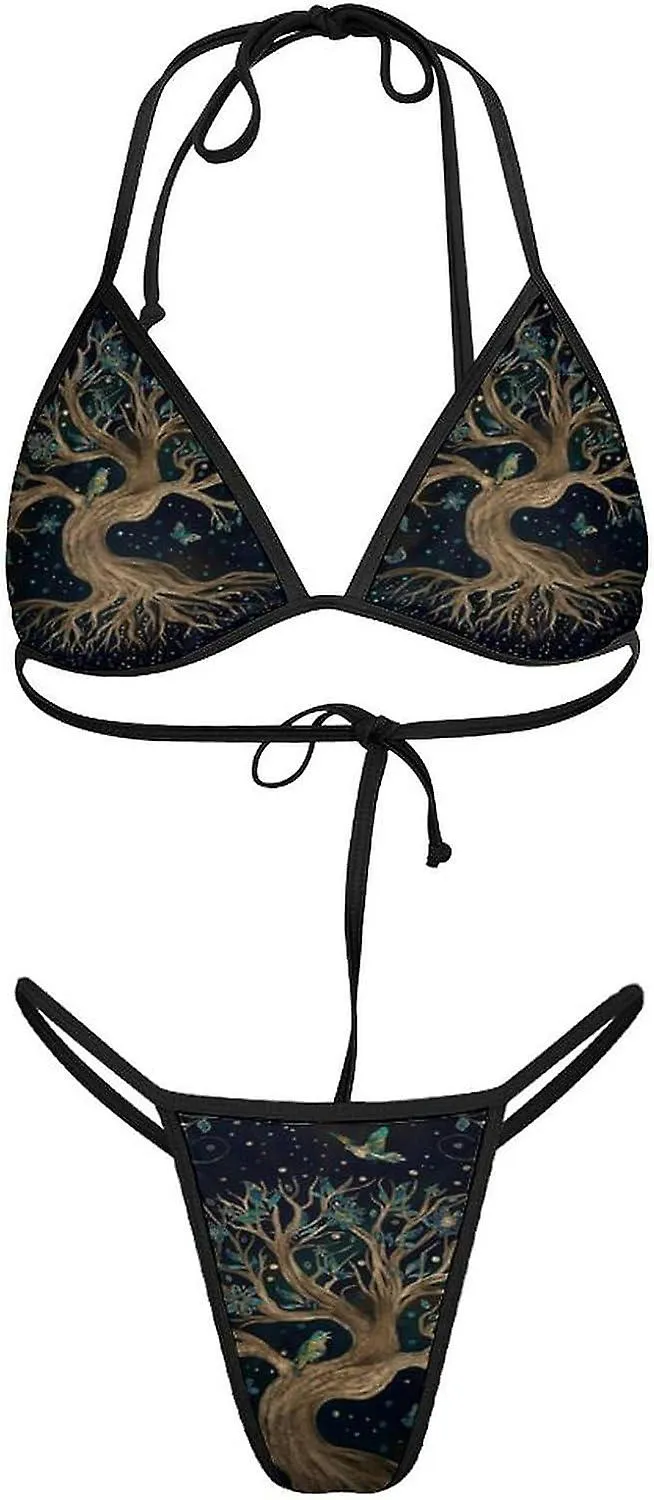 Tree of Life Yggdrasil Conjuntos de bikini para mujer Traje de baño de 2 piezas Traje de baño sexy Halter Triangle Swimweartyle5