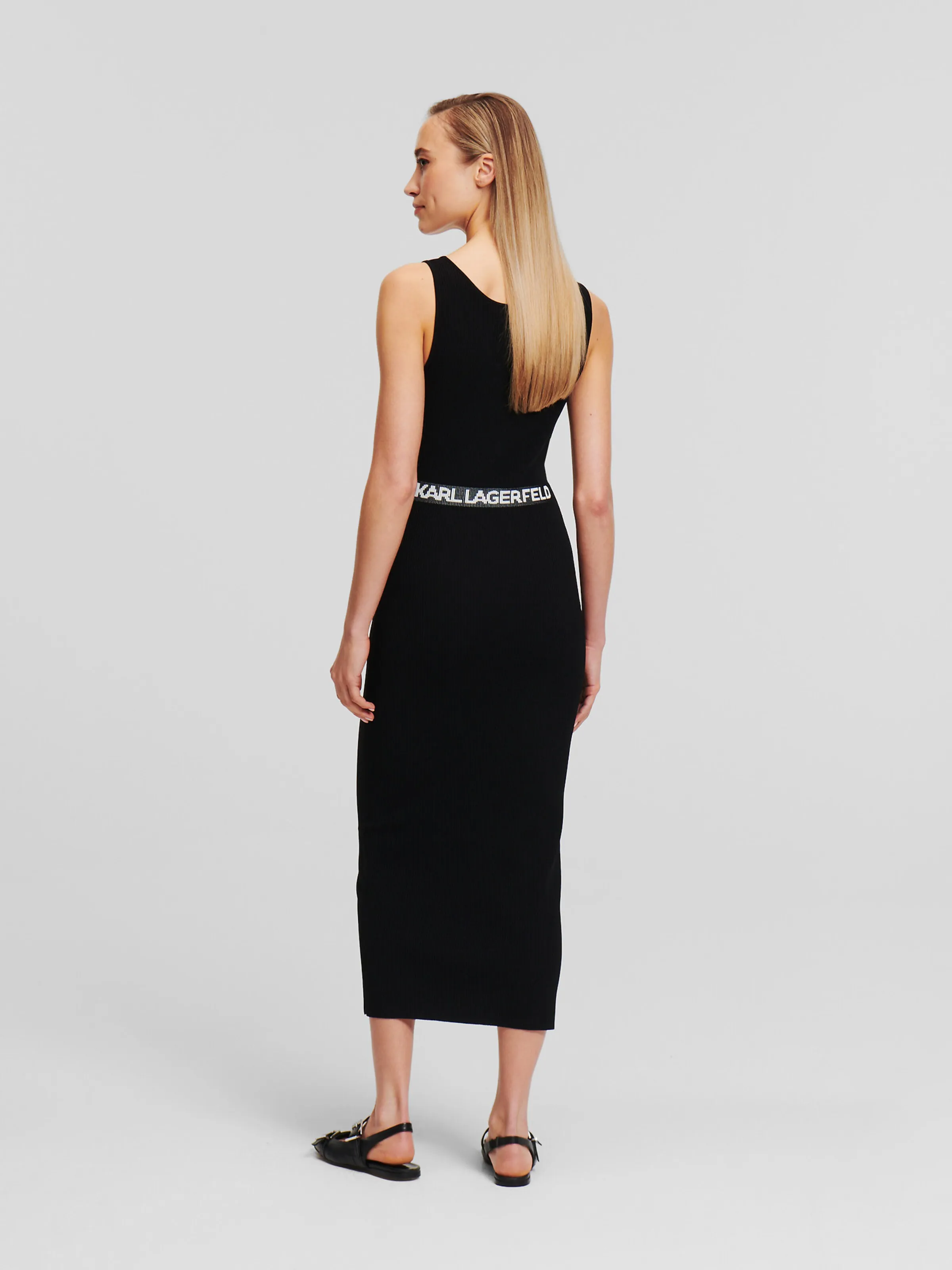 Vestido ' Rib-Knit Sleeveless ' Karl Lagerfeld en Negro